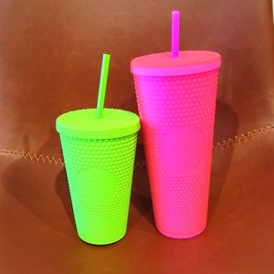 SOLD!! VHTF!! Starbucks Barbie Pink x Lime Studded